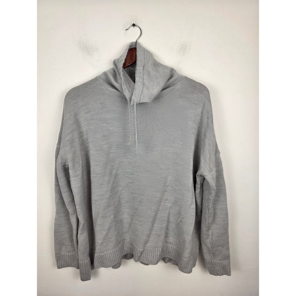 Icebreaker Sweaters - Icebreaker Cool-Lite Merino Wool Blend Funnel Neck Sweater Grey Womens Large